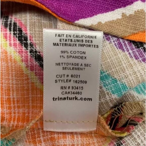 TRINA TURK Chino Shorts Womens Size 2 Colorful Stripe - Picture 6 of 6